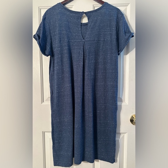PACT M Heathered Blue 100% Organic Cotton Short Sleeve T Shirt Shift Dress CLEAN - Picture 2 of 11